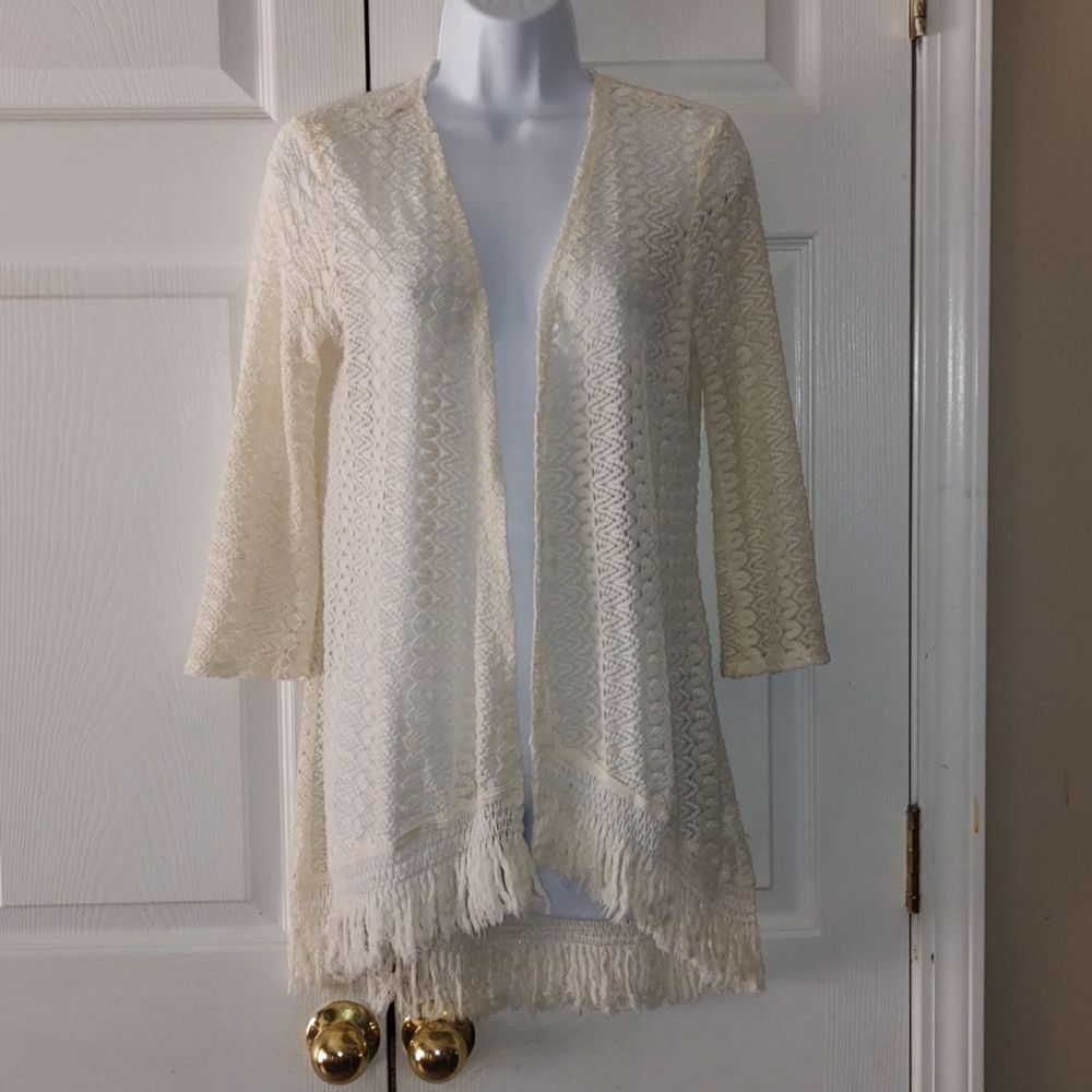 Self esteem ivory open front cardigan Sz M NWOT